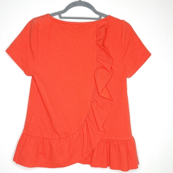 Anthro POSTAGE STAMP Cascata Peplum Top in Coral - Picture 5 of 6